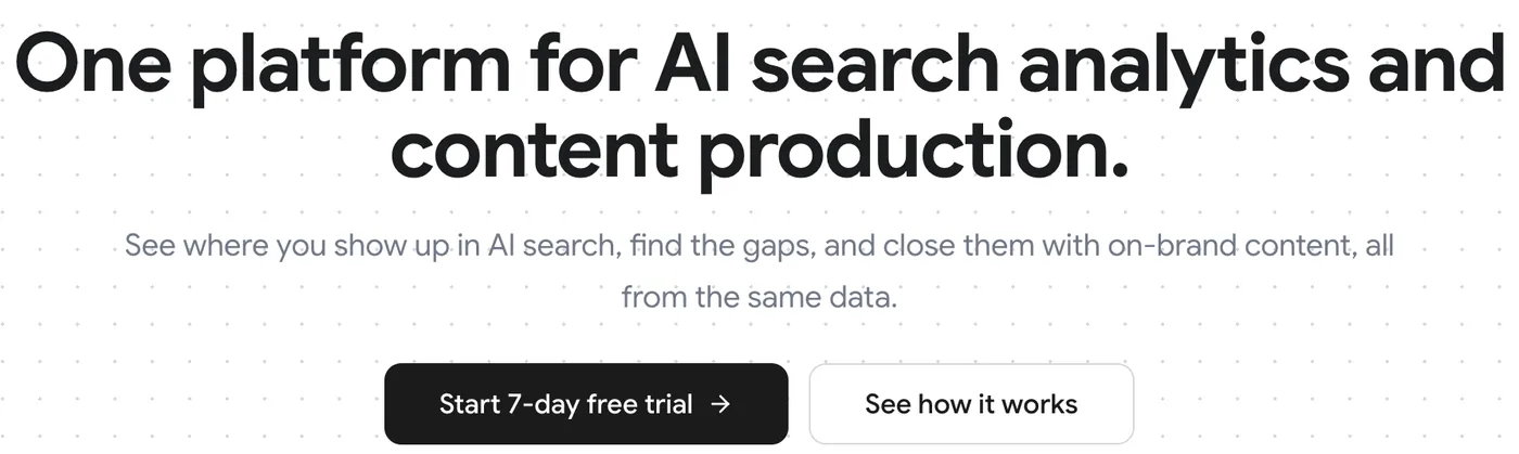 Screenshot von DeepSmith: Startseite: „Start 7-day free trial“.